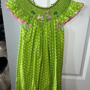Green Polka Dot Kids Dress